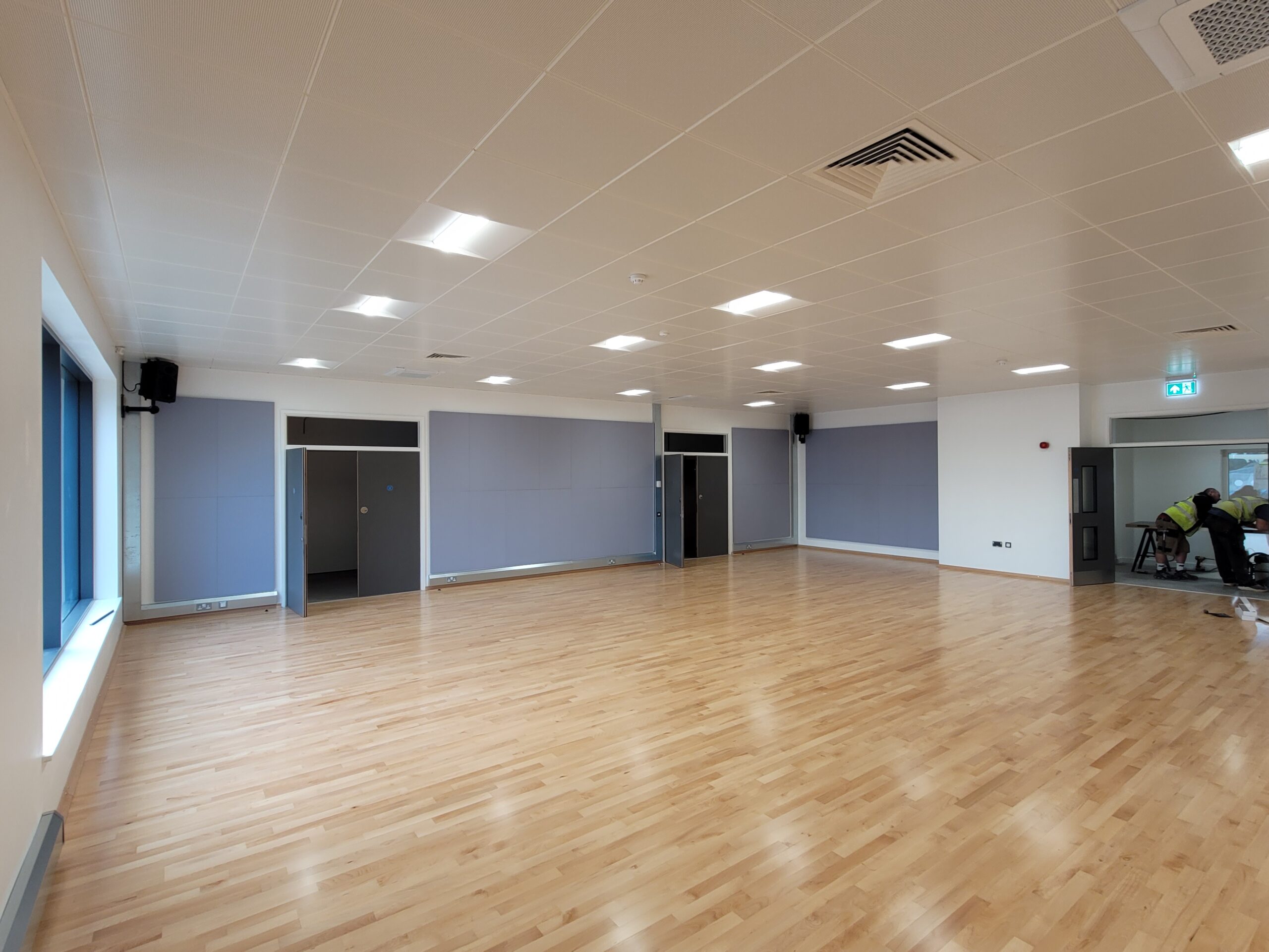 New acoustic walls fitted in a large hall.